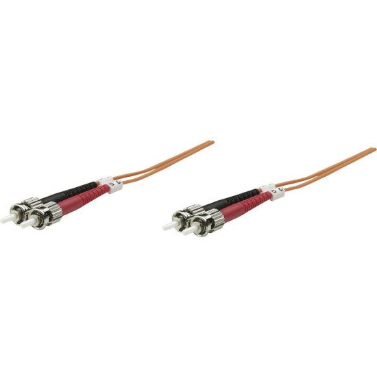 Jarretière FO Multimode,OM2, 50/125µm ,ST/ST Orange 3m Jarretière FO Multimode,OM2, 50/125µm ,ST/ST Orange 3m