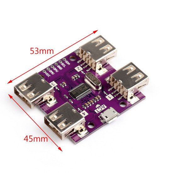 CJMCU-204 Module de contrôleur haute vitesse USB 4 ports HUB USB DC 5V 500mA CJMCU-204 Module de contrôleur haute vitesse USB 4 ports HUB USB DC 5V 500mA